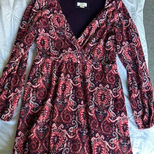 Anthropologie Maeve Boho Paisley Mini Dress L